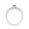 Three Stone Swiss Blue Topaz Twisted Band Promise Ring