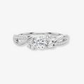 Load image into Gallery viewer, Three Stone Moissanite Twisted Band Promise Ring
