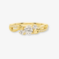 Load image into Gallery viewer, Three Stone Moissanite Twisted Band Promise Ring
