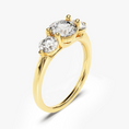 Load image into Gallery viewer, Three Stone Round Cut Moissanite Engagement Ring