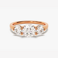 Load image into Gallery viewer, Three Stone Round Cut Moissanite Engagement Ring