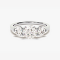 Load image into Gallery viewer, Three Stone Round Cut Moissanite Engagement Ring