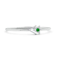 Triangle Geometric Frame Lab Emerald and Moissanite Open Cuff Bracelet