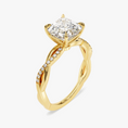 Load image into Gallery viewer, Twist Asscher Cut Moissanite Engagement Ring