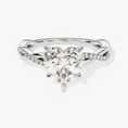 Load image into Gallery viewer, Twist Heart Cut Moissanite Engagement Ring with Pave Band