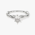 Twist Pear Cut Moissanite Engagement Ring