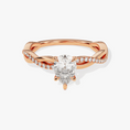 Twist Pear Cut Moissanite Engagement Ring