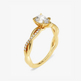 Twist Pear Cut Moissanite Engagement Ring