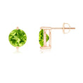 2.4 Carat TW Two-Prong Round Peridot Stud Earrings