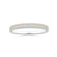 Two-Tone U-Pavé Moissanite Eternity Wedding Band