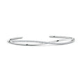 U-Pavé Set Round Moissanite Crossover Design Cuff Bracelet