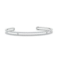 U-Pavé Round Moissanite Double-Line Design Cuff Bracelet