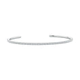U-Pavé Set Round Moissanite Slim Cuff Bracelet
