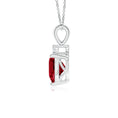 V-Bale Heart-Shaped Garnet with Moissanite Pendant Necklace