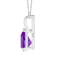 V-Bale Pear-Shaped Amethyst Solitaire Pendant Necklace