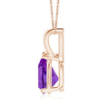 V-Bale Pear-Shaped Amethyst Solitaire Pendant Necklace