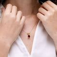 V-Bale Pear-Shaped Garnet Solitaire Pendant Necklace
