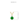 V-Bale Round Lab-Created Emerald with Moissanite Accent Pendant Necklace