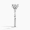 Versailles Asscher Moissanite Hidden Halo Engagement Ring with Mixed-Shape Band