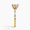 Versailles Asscher Moissanite Hidden Halo Engagement Ring with Mixed-Shape Band