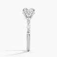 Versailles Cushion Moissanite Hidden Halo Engagement Ring with Mixed-Shape Band