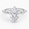 Versailles Marquise Moissanite Hidden Halo Engagement Ring with Mixed-Shape Band