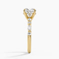 Versailles Old Mine Moissanite Hidden Halo Engagement Ring with Mixed-Shape Band