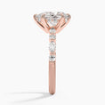 Versailles Pear Moissanite Hidden Halo Engagement Ring with Mixed-Shape Band
