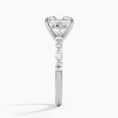 Versailles Princess Moissanite Hidden Halo Engagement Ring with Mixed-Shape Band