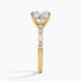 Versailles Princess Moissanite Hidden Halo Engagement Ring with Mixed-Shape Band