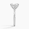 Versailles Radiant Moissanite Hidden Halo Engagement Ring with Mixed-Shape Band