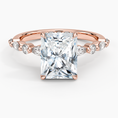 Versailles Radiant Moissanite Hidden Halo Engagement Ring with Mixed-Shape Band