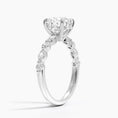 Versailles Round Moissanite Hidden Halo Engagement Ring with Mixed-Shape Band