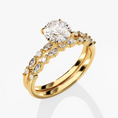 Load image into Gallery viewer, Versailles Half-Coverage Round Cut Moissanite Bridal Set