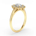 Vintage Beaded Halo Oval Moissanite Engagement Ring