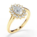 Vintage Beaded Halo Oval Moissanite Engagement Ring