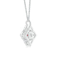 Vintage Clover Lab-Created Ruby with Moissanite Pendant Necklace