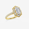 Vintage Emerald Cut Moissanite Art Deco Engagement Ring
