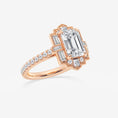 Vintage Emerald Cut Moissanite Art Deco Engagement Ring