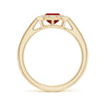 Vintage Emerald Lab Ruby with Multi-Shape Moissanite Halo Engagement Ring