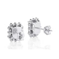 Load image into Gallery viewer, Vintage-Inspired Emerald Cut Halo Moissanite Stud Earrings