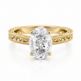 Vintage Oval Lab-Grown Diamond Cut-out Vine Band Engagement Ring