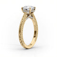 Vintage Oval Lab-Grown Diamond Cut-out Vine Band Engagement Ring