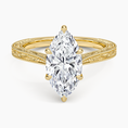 Load image into Gallery viewer, Vintage Engraved Marquise Cut Moissanite Engagement Ring