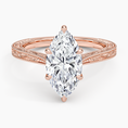 Load image into Gallery viewer, Vintage Engraved Marquise Cut Moissanite Engagement Ring