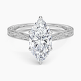 Load image into Gallery viewer, Vintage Engraved Marquise Cut Moissanite Engagement Ring