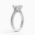 Vintage Engraved Oval Cut Moissanite Engagement Ring