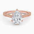 Load image into Gallery viewer, Vintage Engraved Pear Cut Moissanite Engagement Ring
