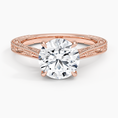 Load image into Gallery viewer, Vintage Engraved Round Cut Moissanite Engagement Ring