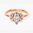 Load image into Gallery viewer, Vintage Halo Marquise Cut Moissanite Engagement Ring